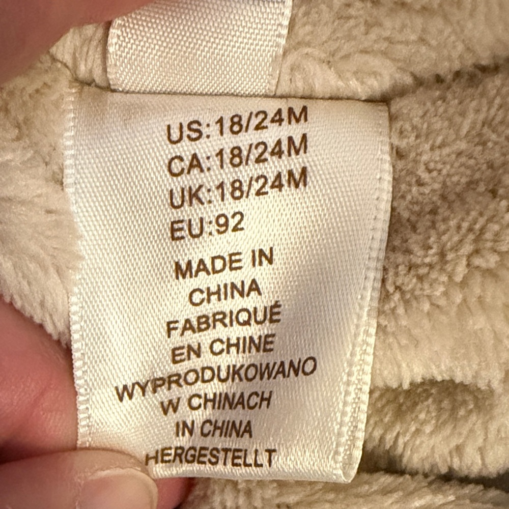 First Wish Cream Baby Snowsuit with Bear Ears - Picture 3 of 7